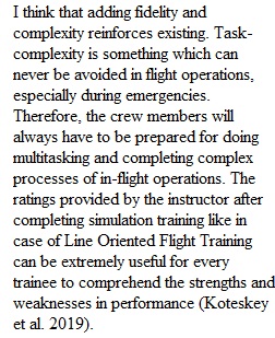 7.2 Discussion Flight Simulation and Learning Effectiveness